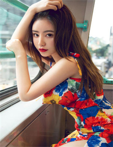 老师黑色双开真丝旗袍-吴谨言
